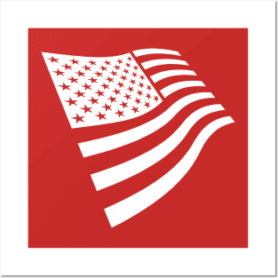 USA Stylized Graphic American Flag July 4th Patriotic Posters and Art